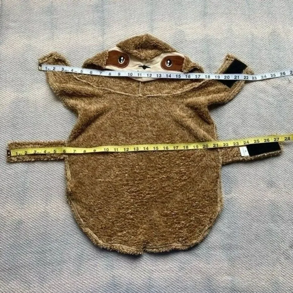 NEW Sloth Pet Costume Fits Small/Medium Dogs Adjustable Hoodie Gift